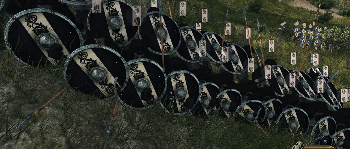 Close-up of Völsung shields